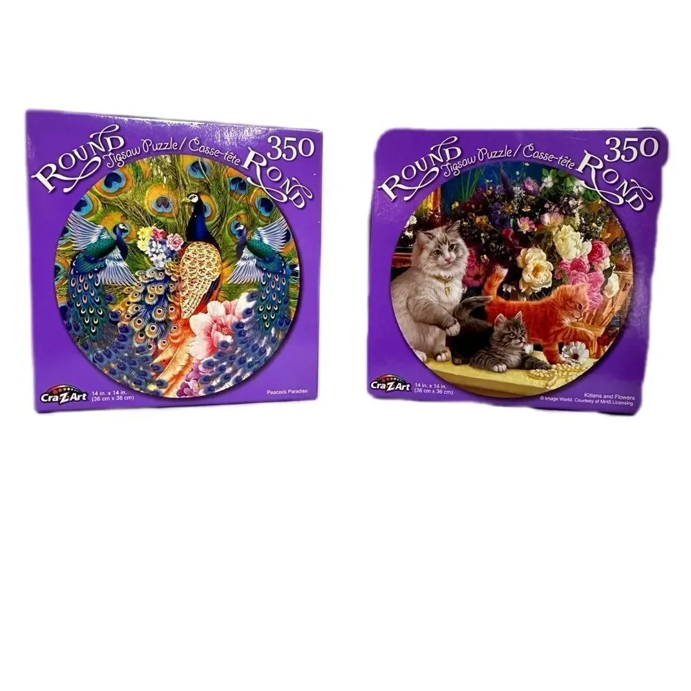 Craz Art 350 Piece Space Saver Jigsaw Puzzles‎ Cats & Peacocks